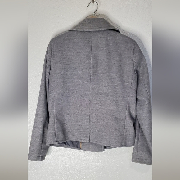 Isaac Mizrahi Live Gray & Brown Double Breasted Womens Peacoat Size Small - Picture 4 of 8